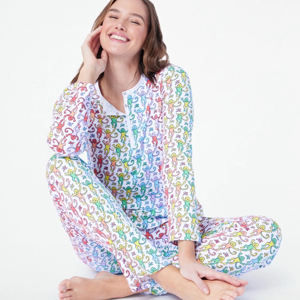 NWOT Roller Rabbit Disco Monkey Pajama Set - Picture 7 of 10